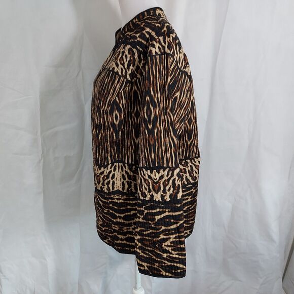 NWT Catherines Womens Quilted Reversible Jacket Size 1X Brown Black Lightweight - Picture 4 of 13